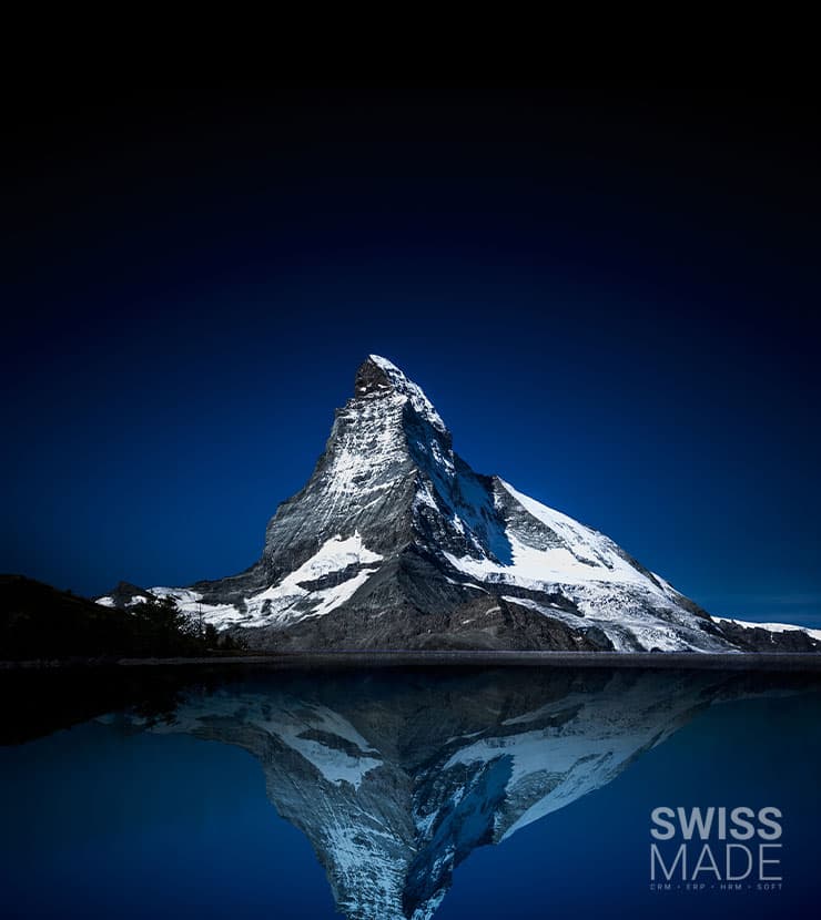 Visual montagna Swiss-made per informazioni legali e fiducia